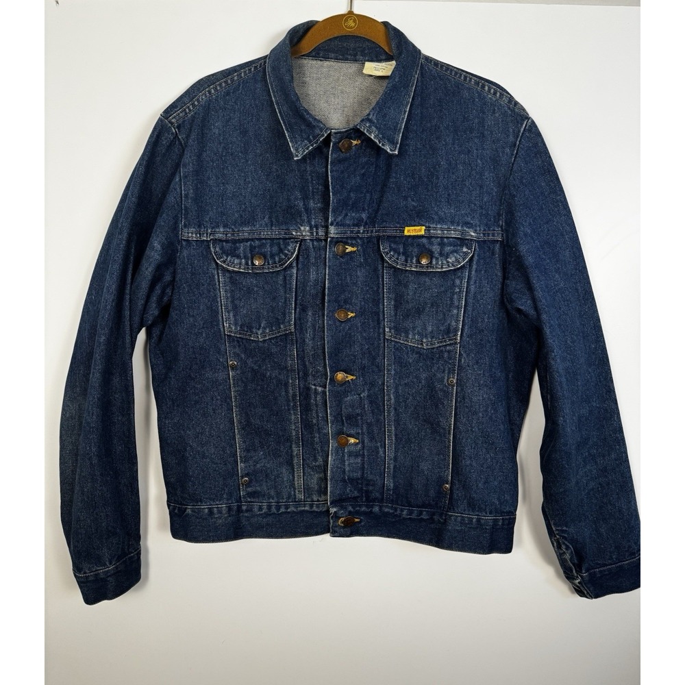 Men's VTG 80's Rustler Denim Jacket Rare Hand Painted Horse ft Bare Lady Rider L